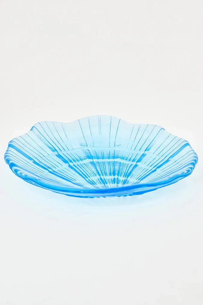 Bandeja concha en cristal azul pequeño – Image 3