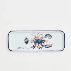 Bandeja en metal esmaltado alargada langosta