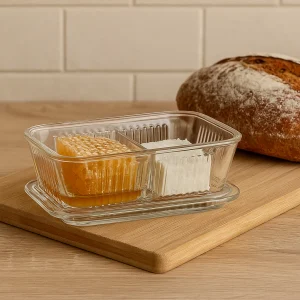 PASABAHCE BEURRIER FENDU 2 COMPARTIMENTS