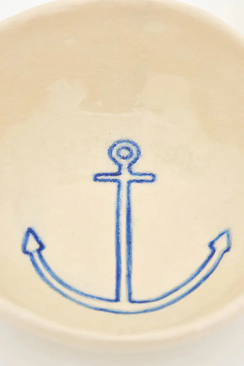 Bol de gres con detalle de ancla azul – Image 5