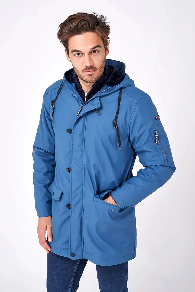 Chubasquero o impermeable en poliuretano con forro interior de pelo – Image 2