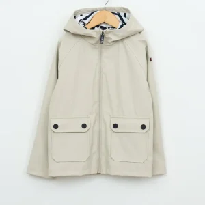 Chubasquero marinero impermeable con forro a rayas