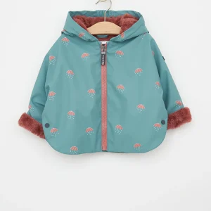Chubasquero capa bebé con forro interior de pelo