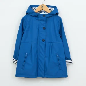 Chubasquero botones ancla forro de algodón a rayas