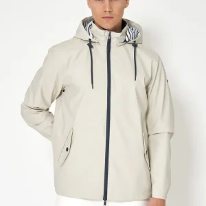 Chubasquero marinero con forro de algodón a rayas