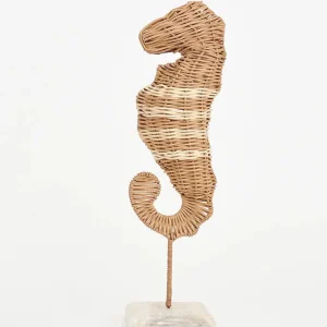 Caballito de mar de ratán con base