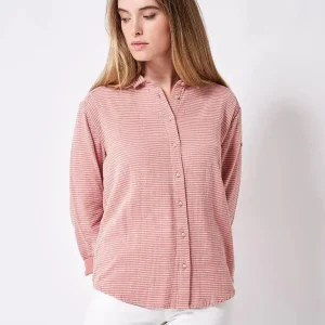 Camisa de gasa/algodón manga larga