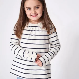 Camiseta a rayas de algodón manga larga