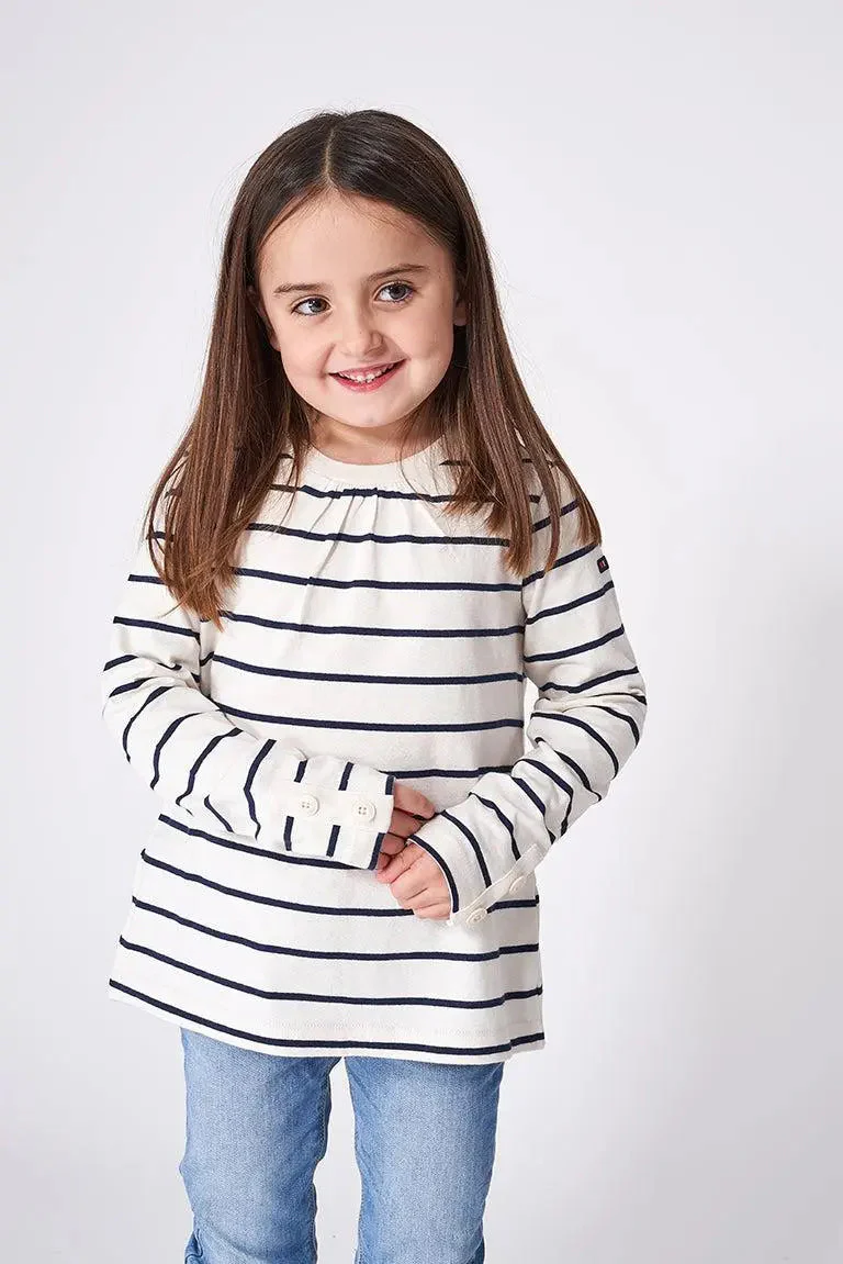 Camiseta a rayas de algodón manga larga