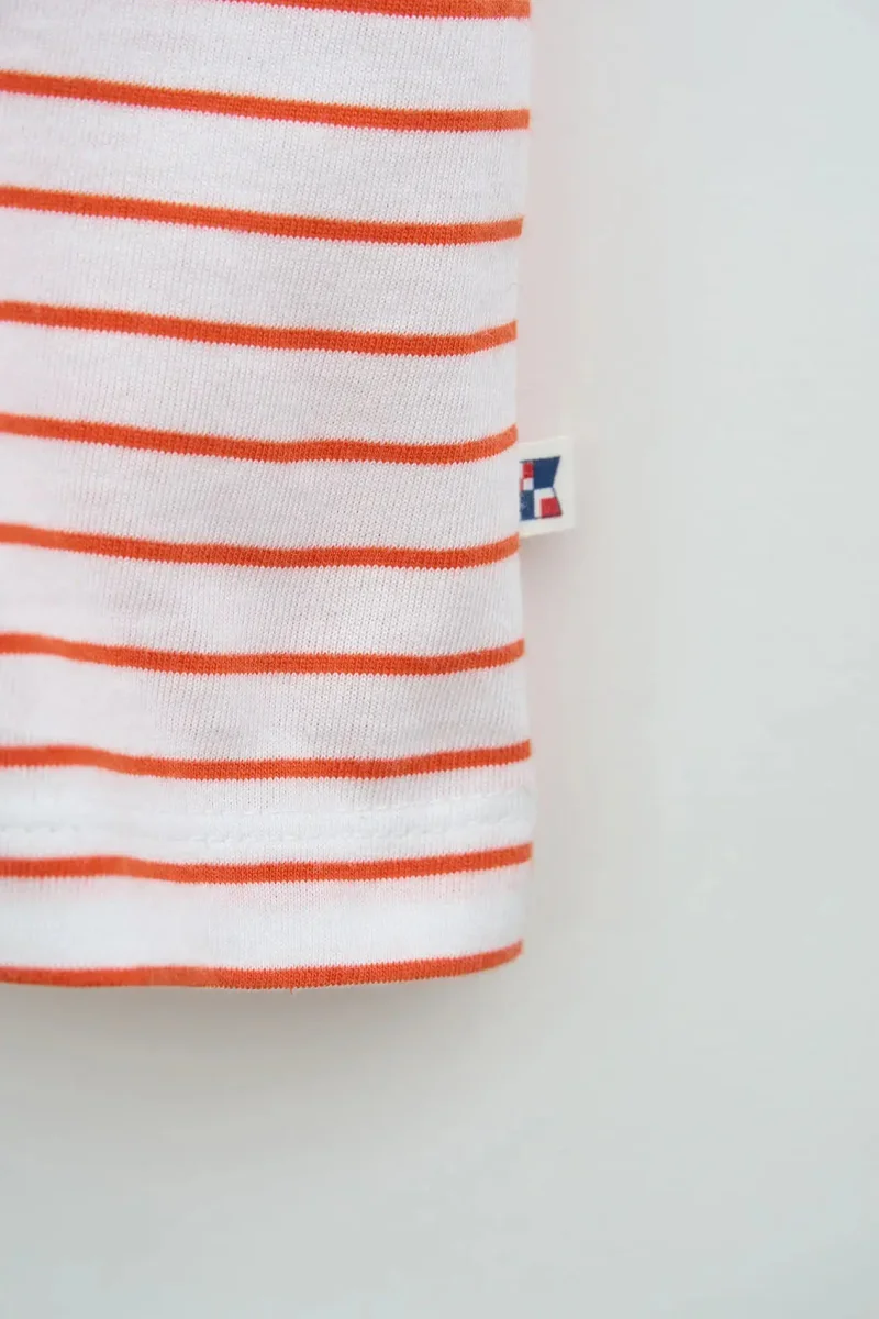 Camiseta de algodón con rayas finas manga japonesa – Image 6