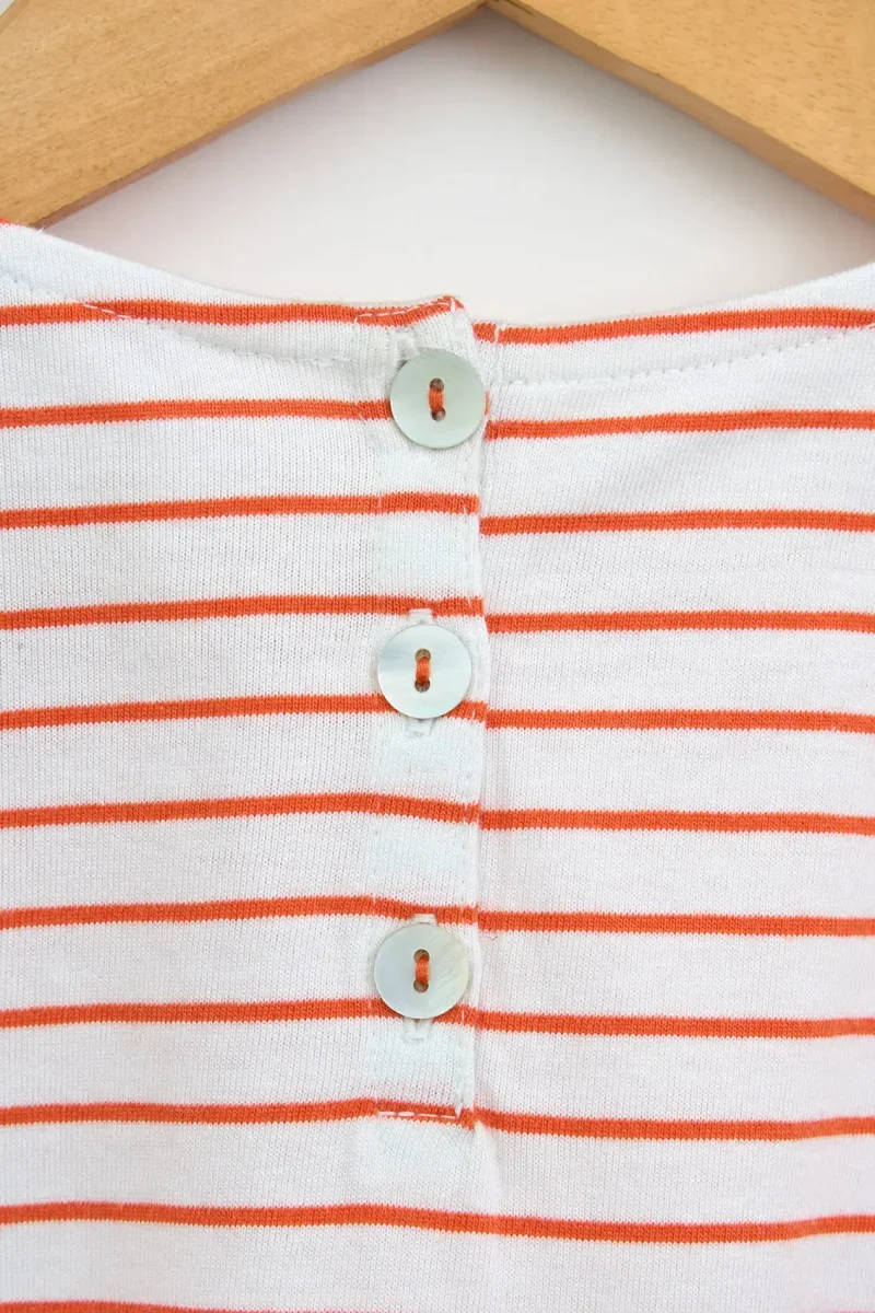 Camiseta de algodón con rayas finas manga japonesa – Image 8