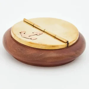 Cenicero de latón base madera - D669