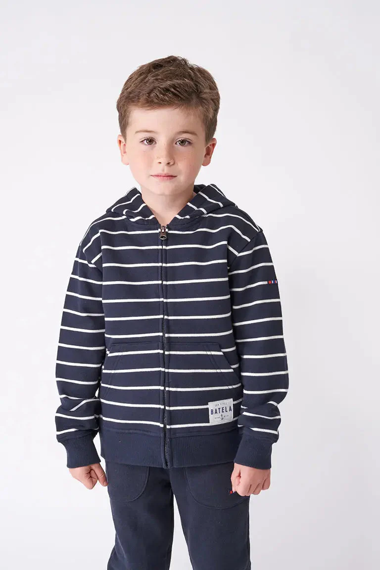 Sudadera a rayas con capucha en algodón terry – Image 2