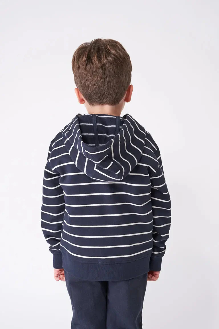 Sudadera a rayas con capucha en algodón terry – Image 4