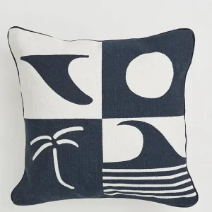 Cojín con ambiente surfero en algodón