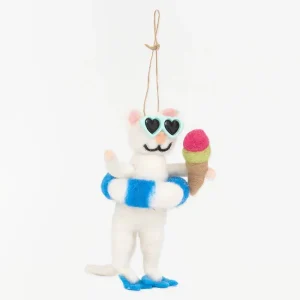 Colgante en fieltro gata con flotador