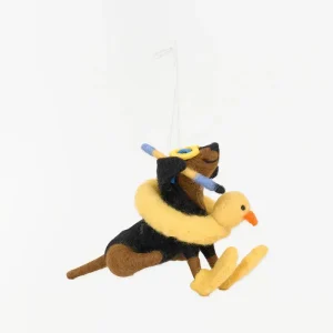 Colgante en fieltro perro con flotador