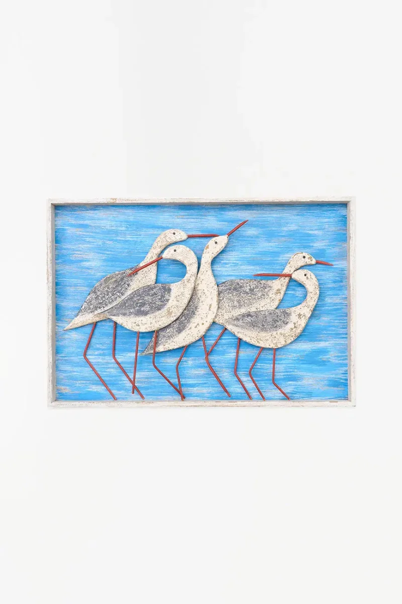 Cuadro de madera con pájaros costeros – Image 2