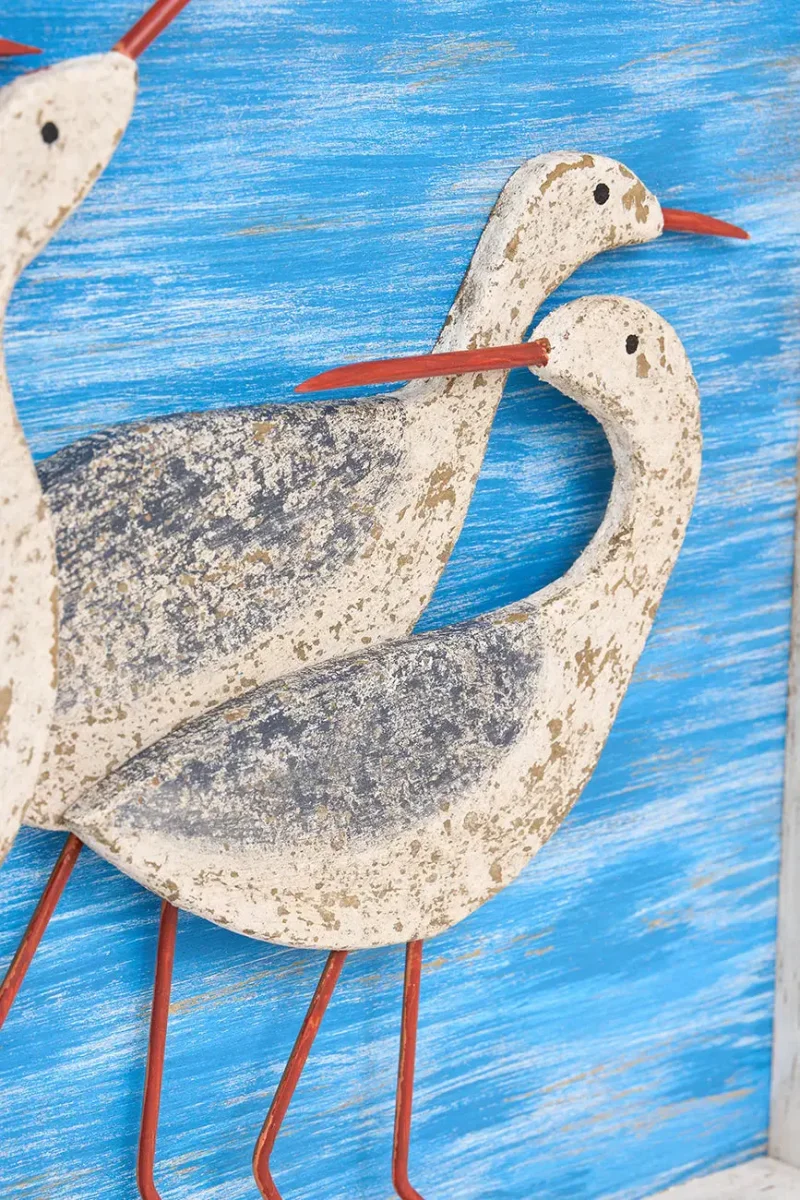 Cuadro de madera con pájaros costeros – Image 4