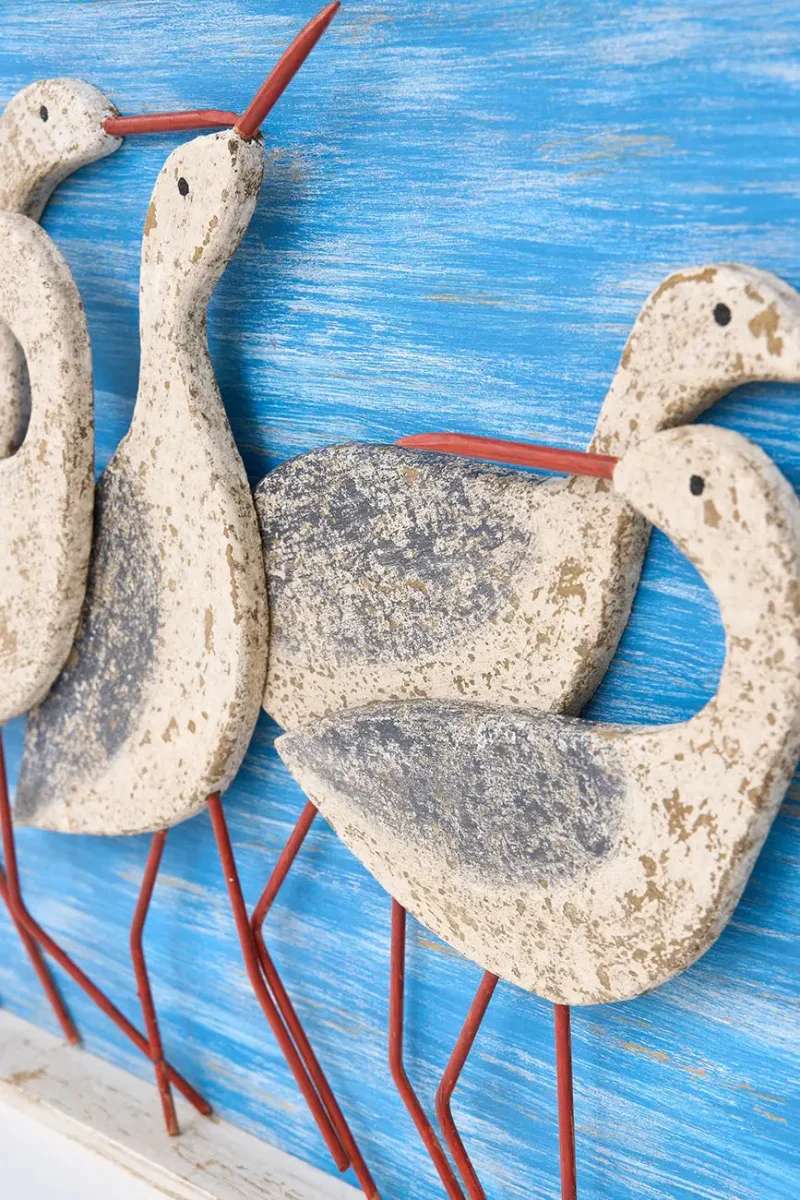 Cuadro de madera con pájaros costeros – Image 5