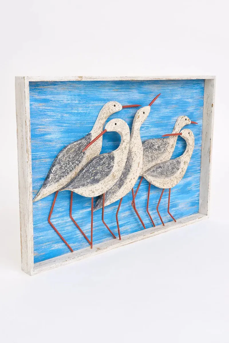 Cuadro de madera con pájaros costeros – Image 7