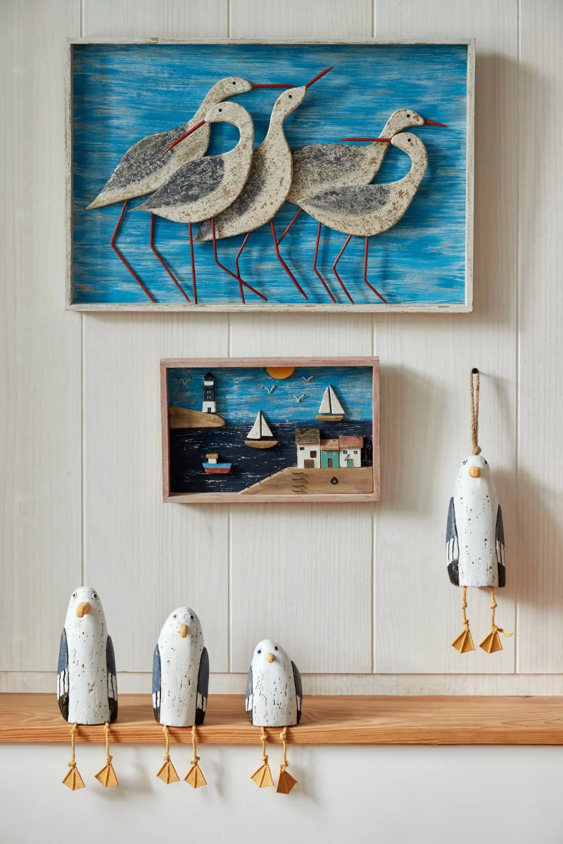 Cuadro de madera con pájaros costeros – Image 3