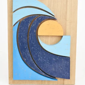 Cuadro de madera ola y sol