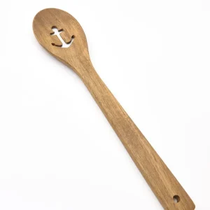 Cuchara de madera decorativa con ancla