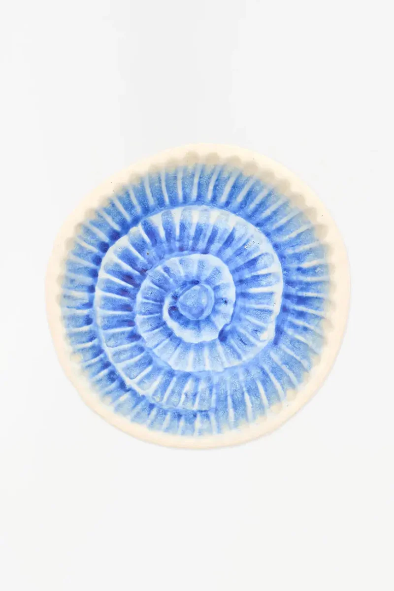 Cuenco con caracola azul pintada grande – Image 4