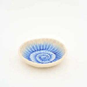 Cuenco con caracola azul pintada mediano
