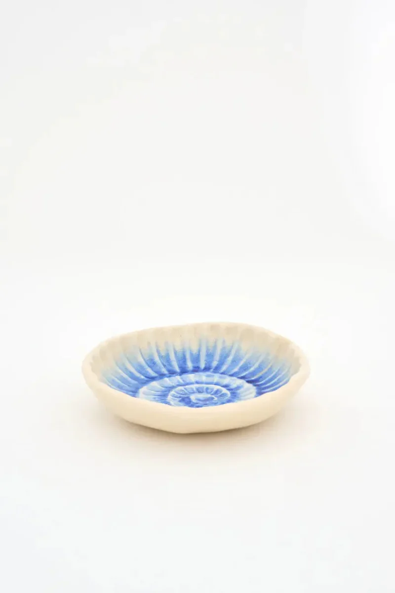 Cuenco con caracola azul pintada mediano – Image 6