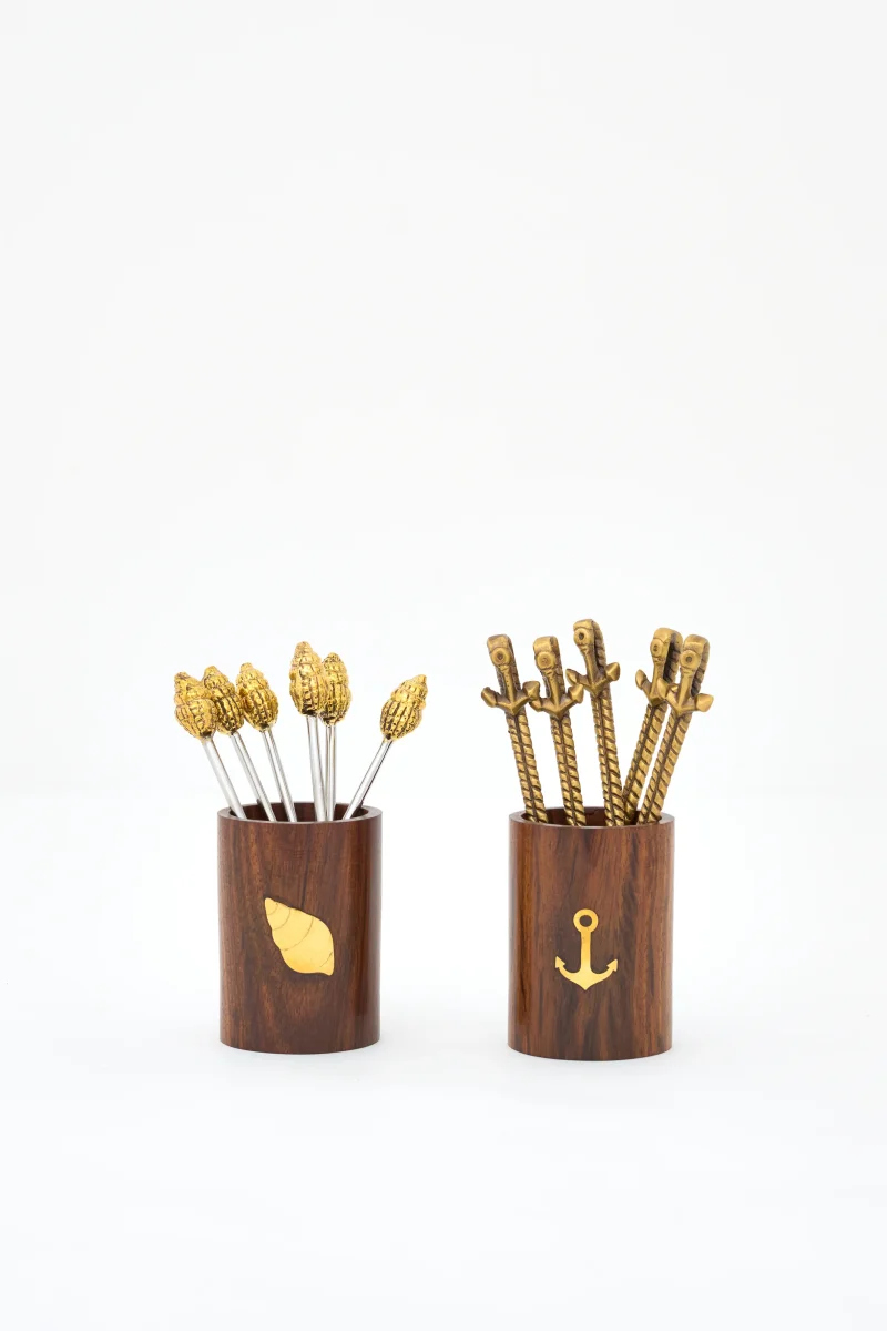 Pinchos cocktail caracola set 6 con cubo – Image 4