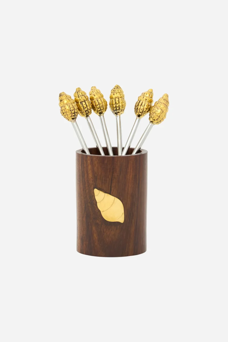 Pinchos cocktail caracola set 6 con cubo – Image 3