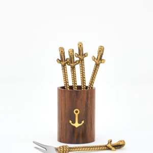 Pinchos cocktail ancla set 6 con cubo