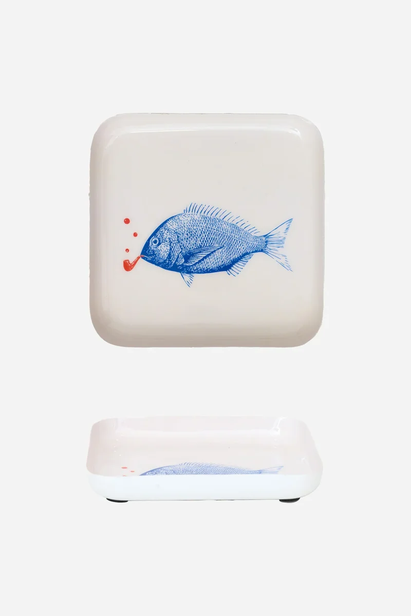 Bandeja metal pez ilustrado
