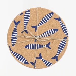 Salvamantel corcho peces Set de 4- D1334