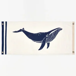 Bandera con ballena azul - D1348