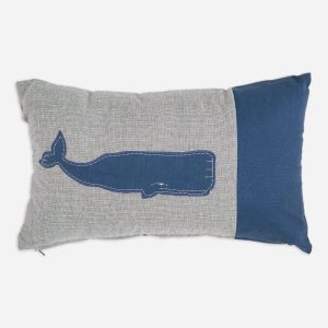 Cojín algodón ballena azul