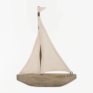 Velero decorativo madera y tela - D1763