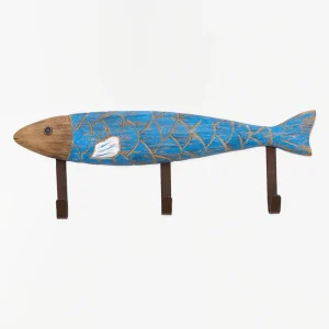 Perchero con forma de pez y 3 colgadores