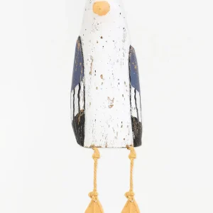 Gaviota de madera con patas de cuerda, grande