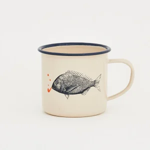 Mug peces en metal esmaltado ø: 8 cm - h: 8 cm