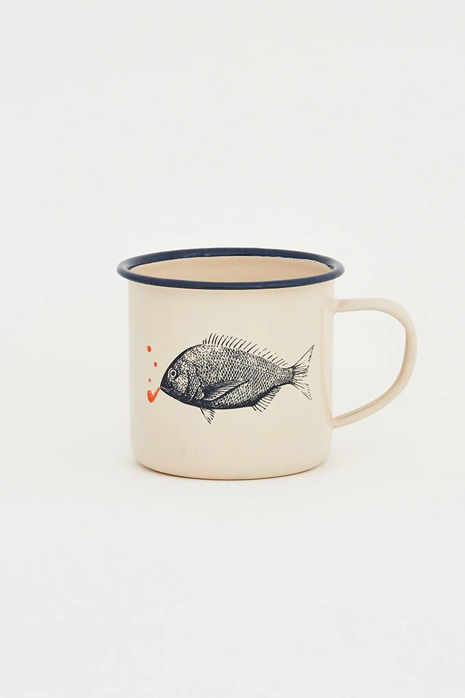 Mug peces en metal esmaltado ø: 8 cm - h: 8 cm
