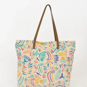 Bolsa tote grande estampada multicolor