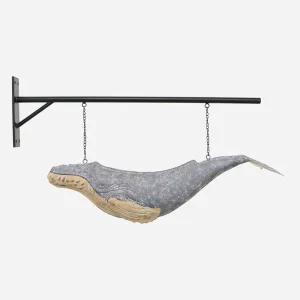 Ballena de metal con soporte para colgar