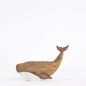 Ballena de madera con toque envejecido