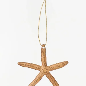 Colgante navideño estrella de mar dorada