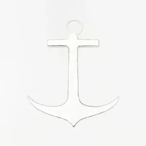 Ancla pequeño de metal reciclado color blanco - D6735