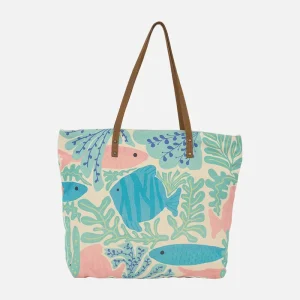 Bolsa tote grande con estampado marino