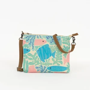 Bolso bandolera con estampado marino